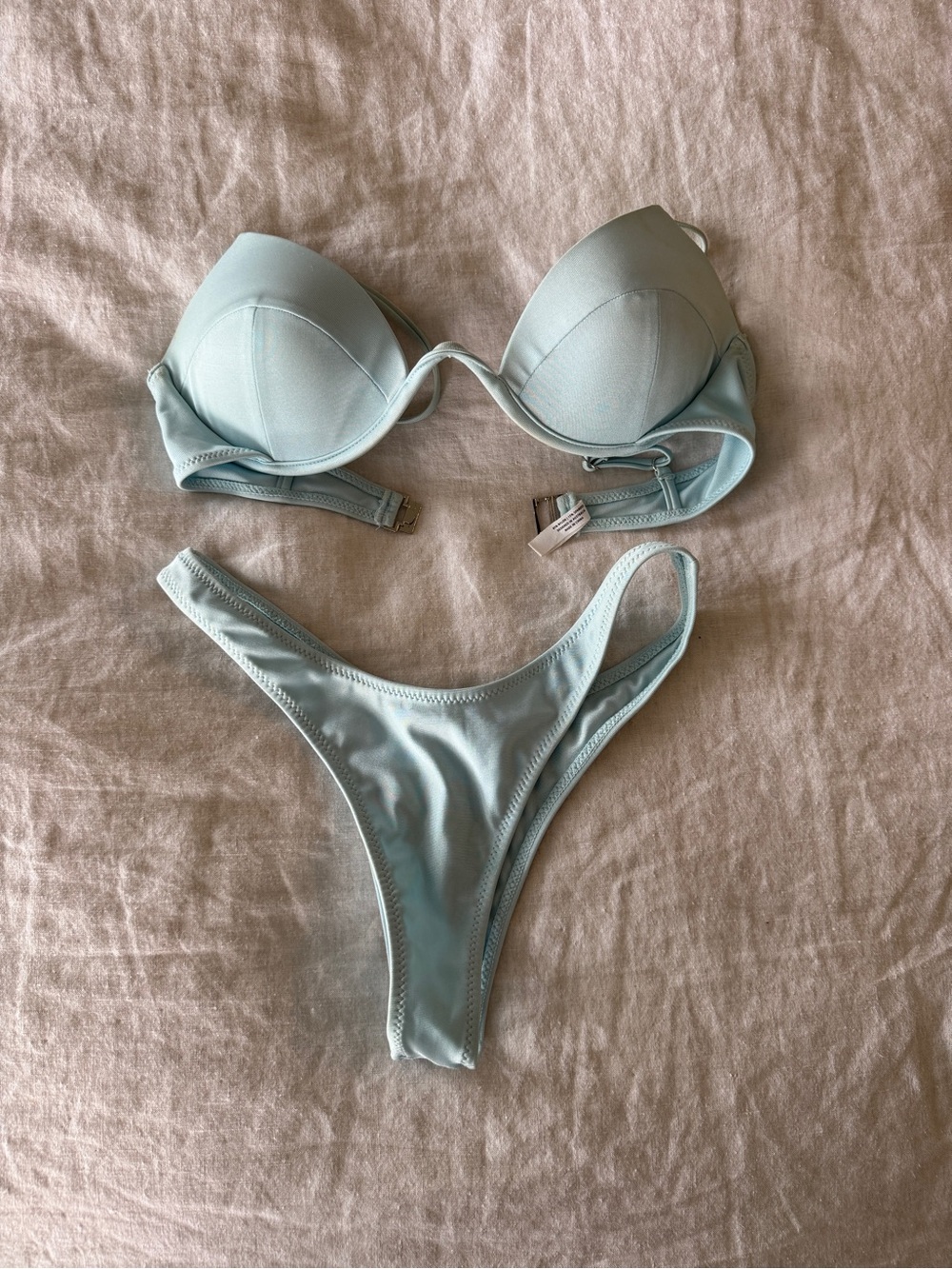 White Fox Boutique Light Blue Push-Up Bikini Set